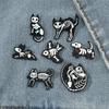 Personalized creative dark skeleton kitten brooch Halloween series puppy bird skeleton metal badge pin