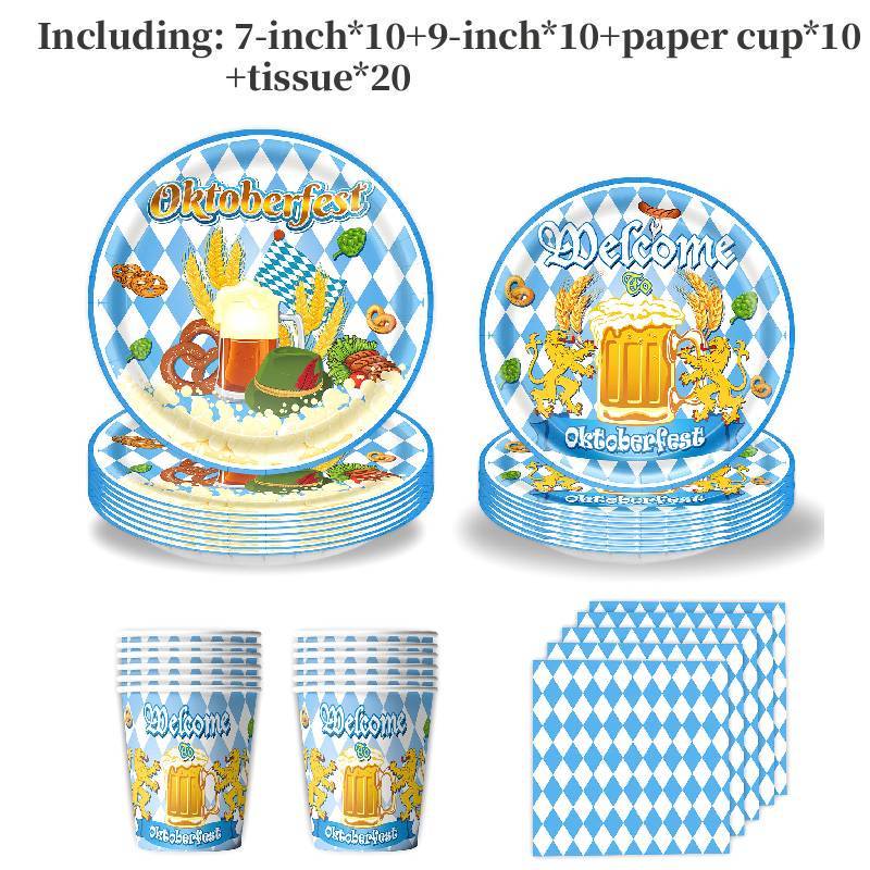 Munich Oktoberfest Party Supplies Set With Banner Balloons For Beer Festival Celebration