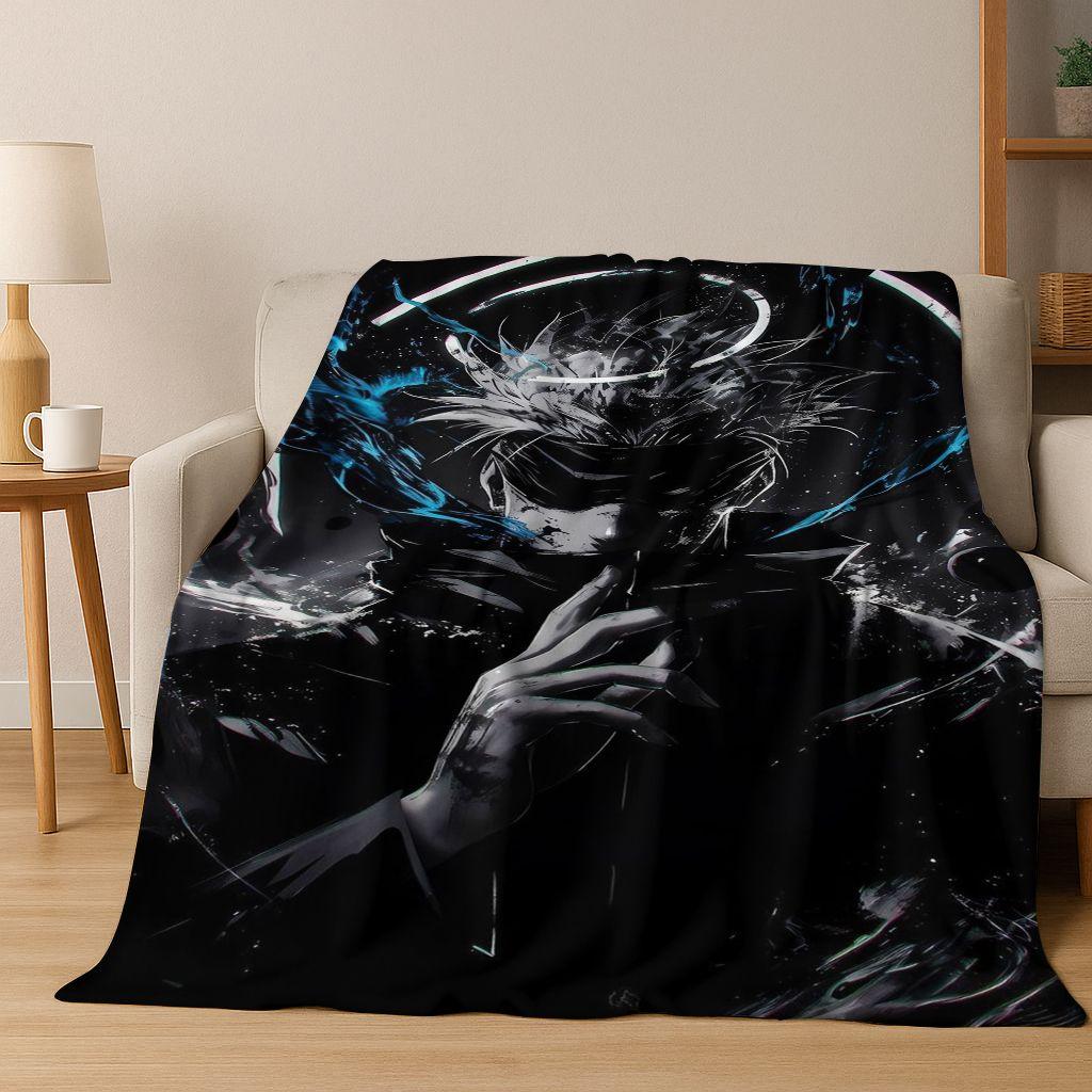 

Anime Jujutsu Kaisen Yuji Satoru Cartoon Flannel Blanket,Cozy Soft Throw Blanket for Home Bedroom Bed Sofa Picnic Cover Gift Kid 75x90cm