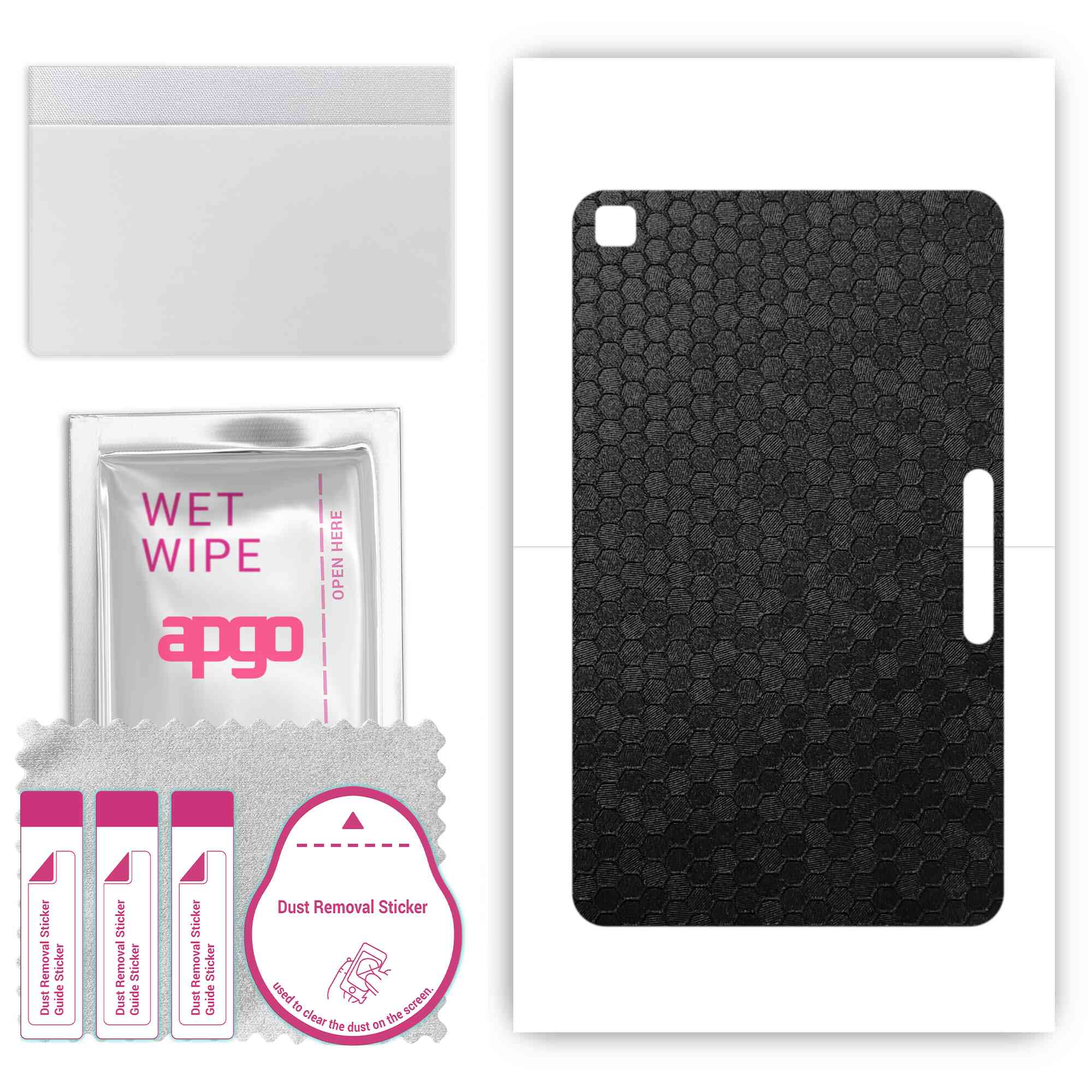

apgo skin sticker film foil vinyl for the BACK compatible with LG G Pad IV 8.0 FHD, scratch-resistant, easy to install - Black Honeycomb