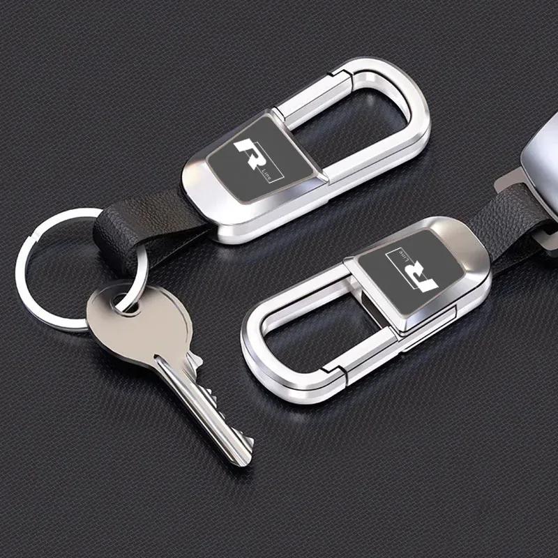 2026 Hot VOLKSWAGEN Leather Key Rings High-Grade Metal Keyrings Car Keychain For Volkswagen VW New Rline Golf Beetle Tiguan Vent FE2