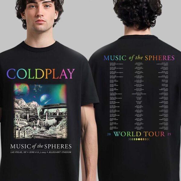 HOT!!! Coldplay Music Of Spheres Las Vegas Nevada 2026 Allegiant Stadium Tshirt S
