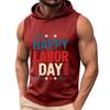 Men Sleeveless Hoodie Tank Top Casual Muscle Fit Athletic Shirt Summer Workout Gym Apparel with Labor Day Print
