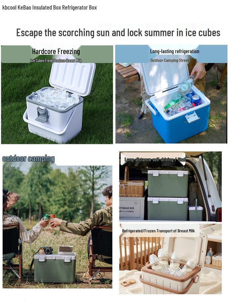 Kebao KBCool Insulated Ice Box Cooler for Camping, Ice Cream, Breast Milk & Fishing