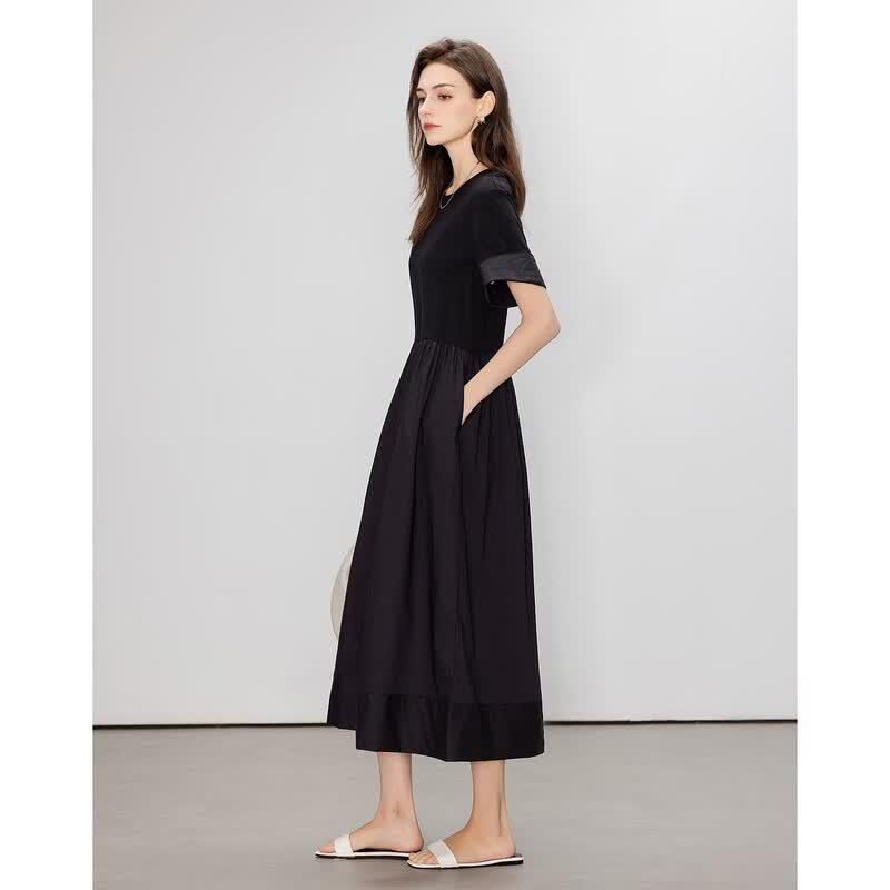 Women's French Style Cotton A-Line T-Shirt Dress