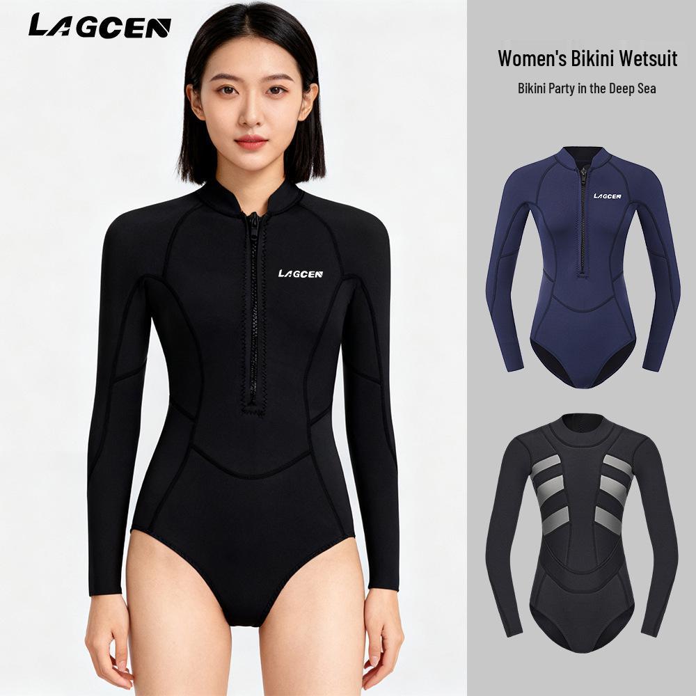 LAGCEN Women's One-Piece Wetsuit for Diving, Surfing, Snorkeling – Warm Jellyfish Protection