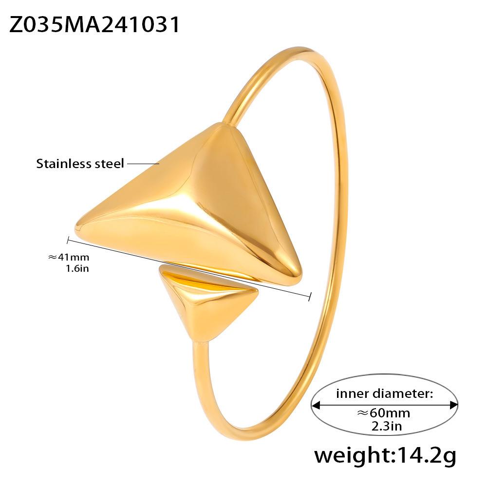 Qiong Yao Elegant Gold-Plated Stainless Steel Triangle Bracelet