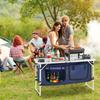 Camping Kitchen Table Folding Portable Cook Station 3 Adjustable Heights