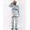Unisex Hip Hop Hoodie Sweatpants Set Loose Fit Long Sleeve Casual Wear