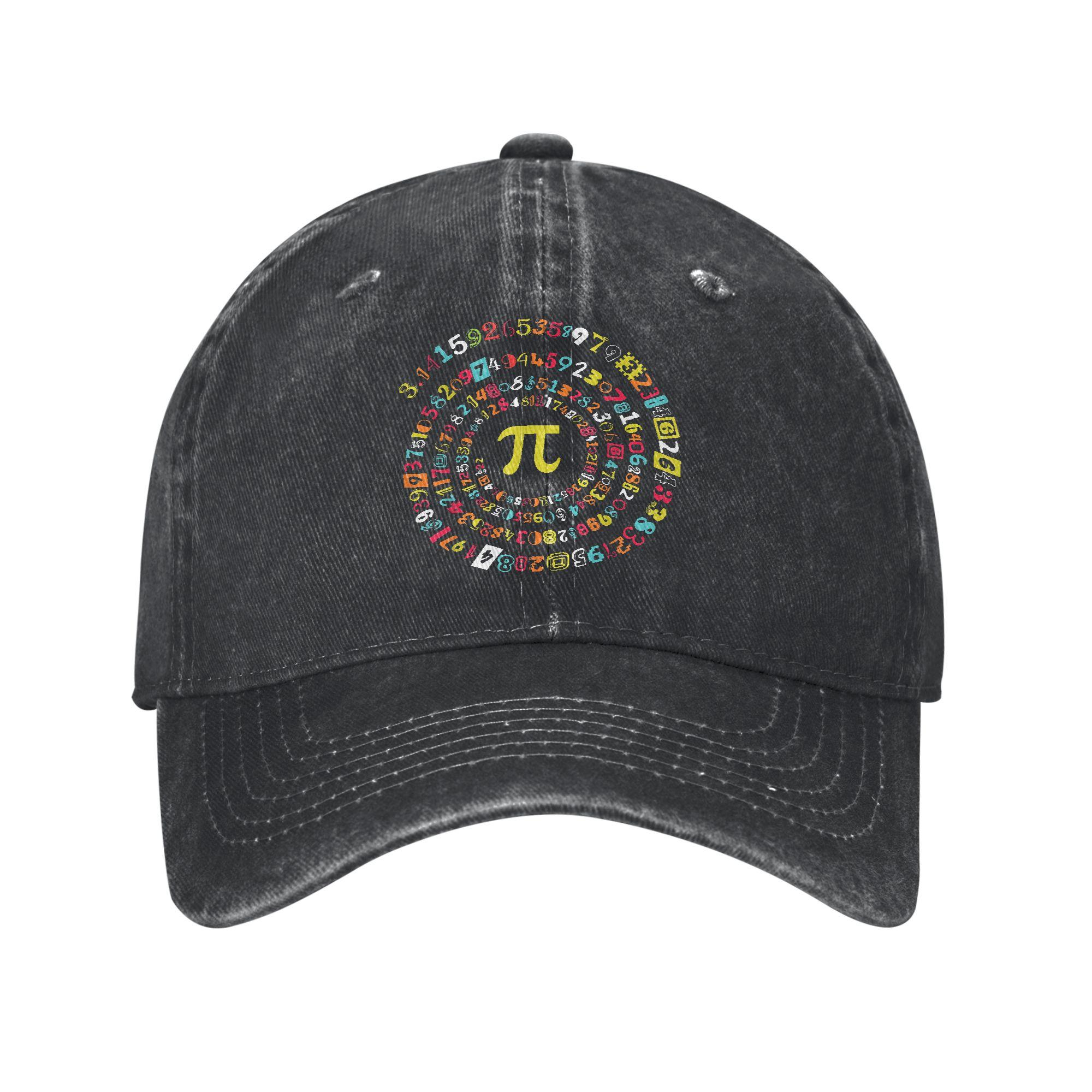 Funny Pi Day Spiral Pi Math Baseball Cap Classic Distressed Washed  Headwear Unisex Outdoor Workouts Unstructured Soft Hats Cap One Size