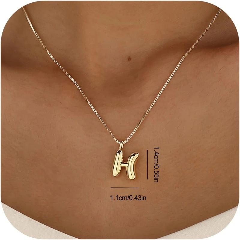 CARLIDANA New Female Pendant Chubby Mini Bubble Letters Stainless Steel Gold Plated 26 English Alphabet Letter Fashion Woman
