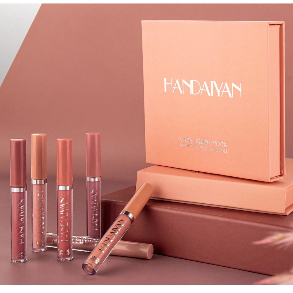 6pcs/Set Sexy Velvet Matte Liquid Lipstick Waterproof Long Lasting Nude Lip Gloss Kit Makeup Gift