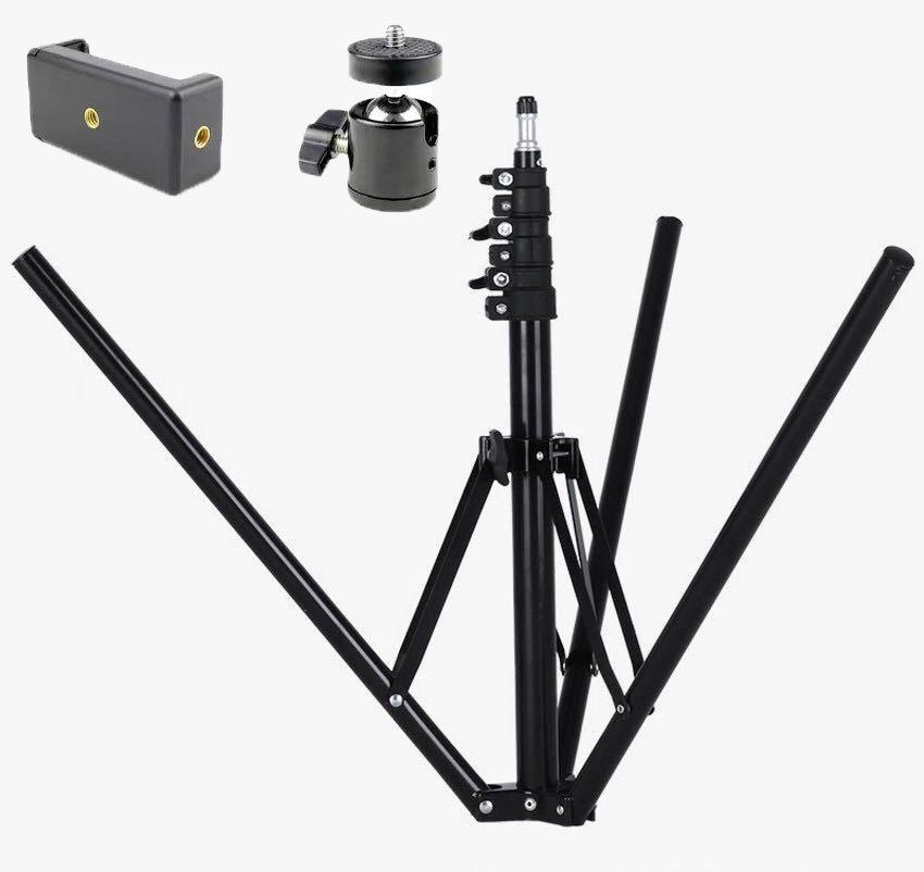 1.6m Mobile Phone Live Broadcast Light Stand & 2m Foldable Tripod