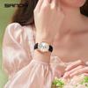 Sanda Women's Luminous Leather Quartz Watch: Waterproof, Slim, Fashionable with Dual Calendar.