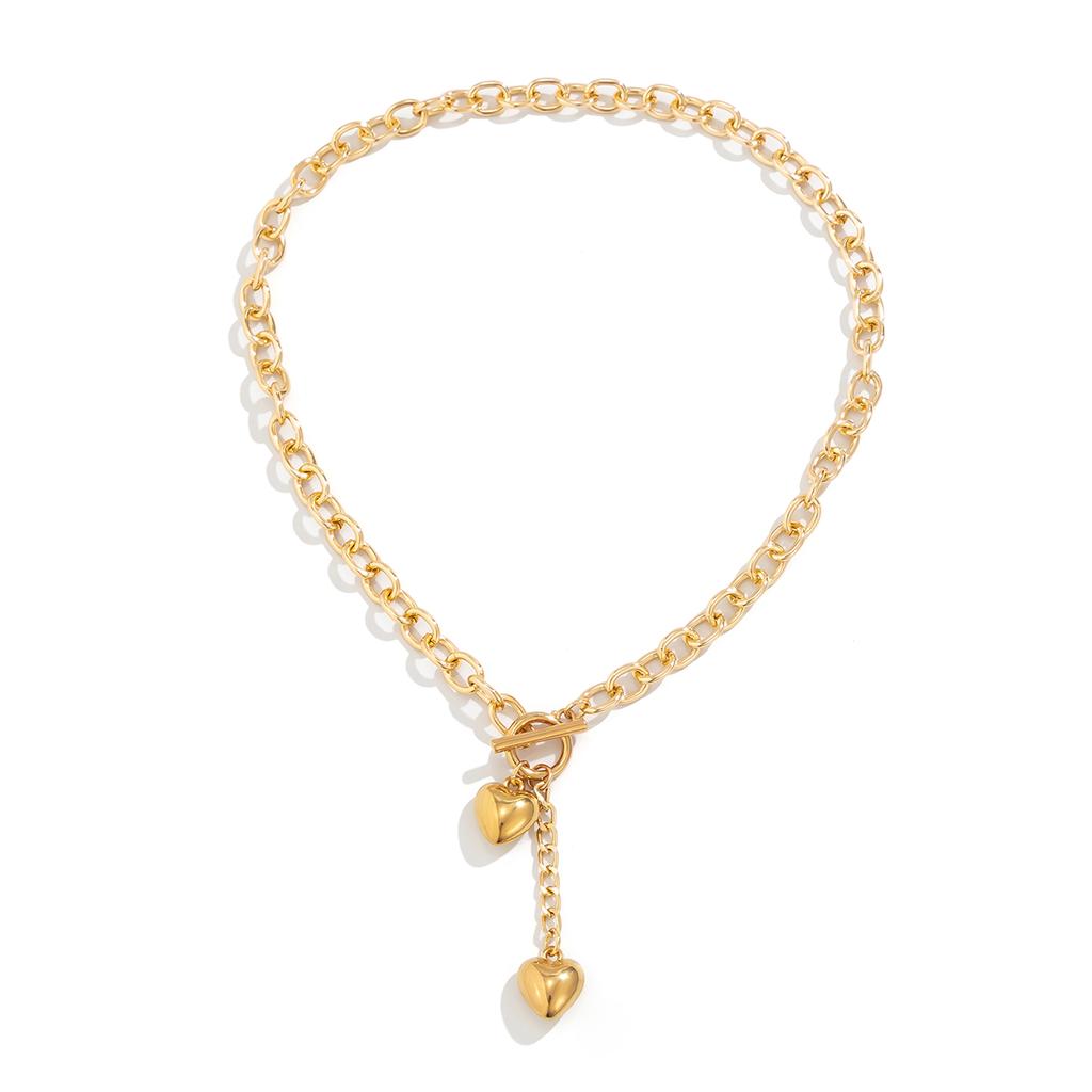 Vintage Love Heart Pendant Necklace for Women Punk OT Buckle Choker Female Party Jewelry Gift