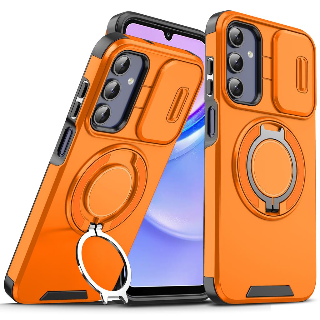 Luxury Armor Phone Case for Samsung Galaxy A56 A36 A26 A16 A06 A54 A14 Magnetic Bracket Holder Lens Protection Shockproof Cover