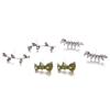 Fashion Personality Bohemian Feng Shui Drop Geometric Green Crystal Leaf Earrings Stud Earrings Three-Piece Set Women