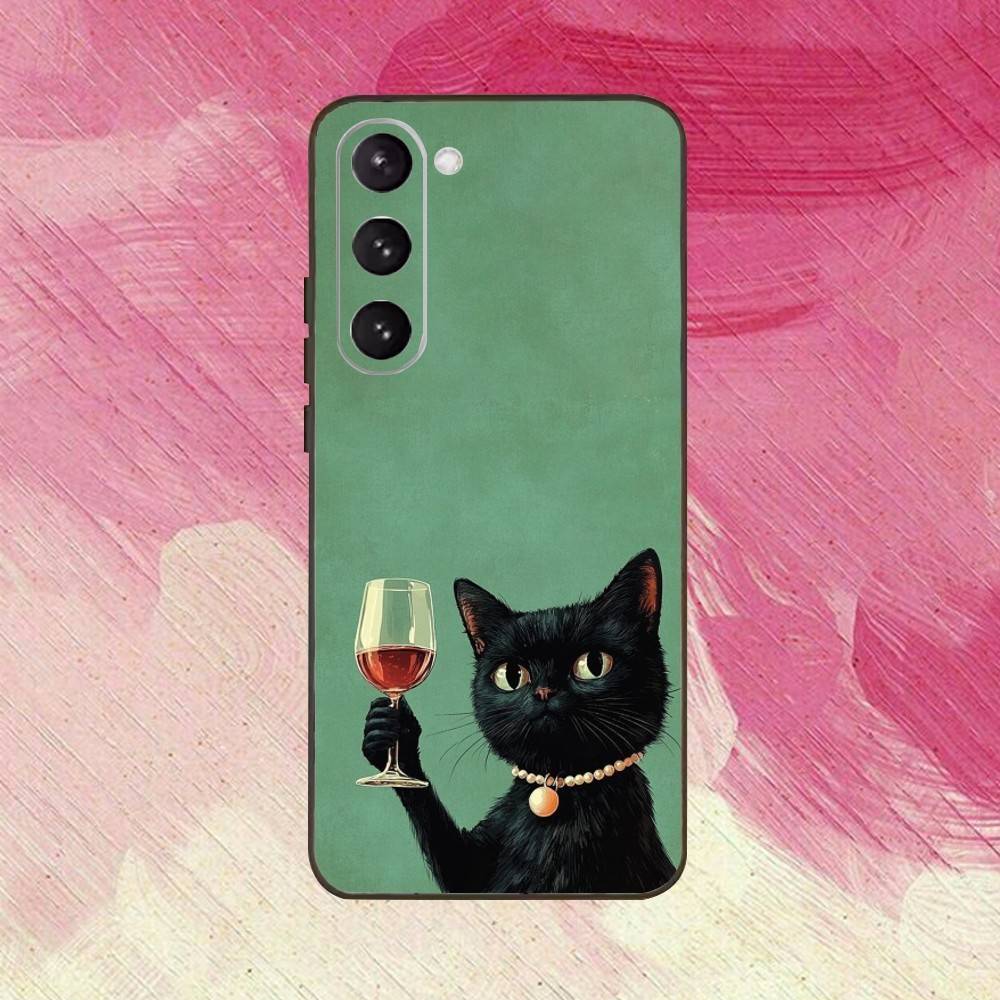 Funny Cat Daily Life Phone Case For Samsung Galaxy A73,A72,A71,A70,A53,A52,A51,Others Soft Black Cover
