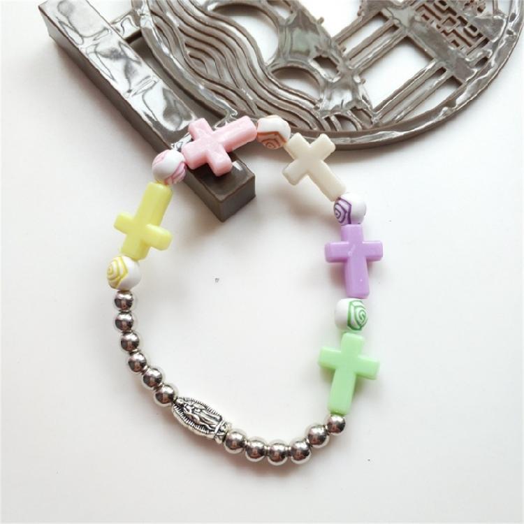 Catholic Cross Rosary Bracelet Bangle Prayer Catholic Jewelry Religious Gift