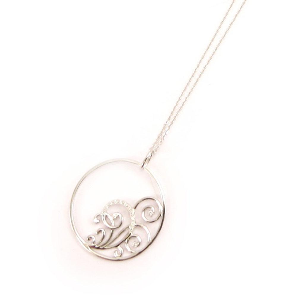Altesse [L0177] - White 'Goddess' Silver Necklace