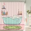 Romantic Pink 3D Shower Curtains Girls Bath Printing Bathroom Shower Curtain Waterproof Polyester Fabric Bath Curtain Decoration