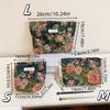 Polyester Leinwand Blume Clutch Tasche Große Kapazität Blumenmuster Kosmetiktasche Tragbar Reißverschluss Make-up Tasche