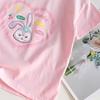 Girls' Cartoon Cotton T-Shirt - Round Neck, Short Sleeve, Stylish Summer Top for Toddlers and Babies