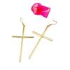 European & American Simple Style Cross Earrings in Black, Gold & White Gold