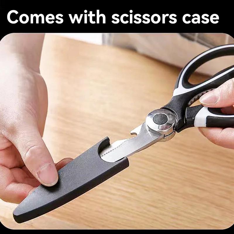 Kitchen Scissors Household Kill Fish Cut Vegetables Roast Broiler Bone Scissors Stainless Steel Scissors Powerful Chicken Bone