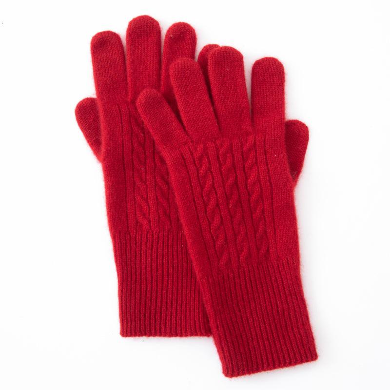 100% Pure Cashmere Extended Length Knit Gloves - Autumn/Winter Cycling Cold Protection