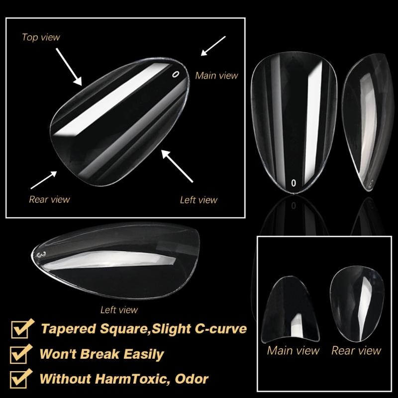 Clear Gel Nail Tips DIY Nail Extensions Transparent False Nails Art Decoration Long-Lasting Perfect for DIY Nail Art