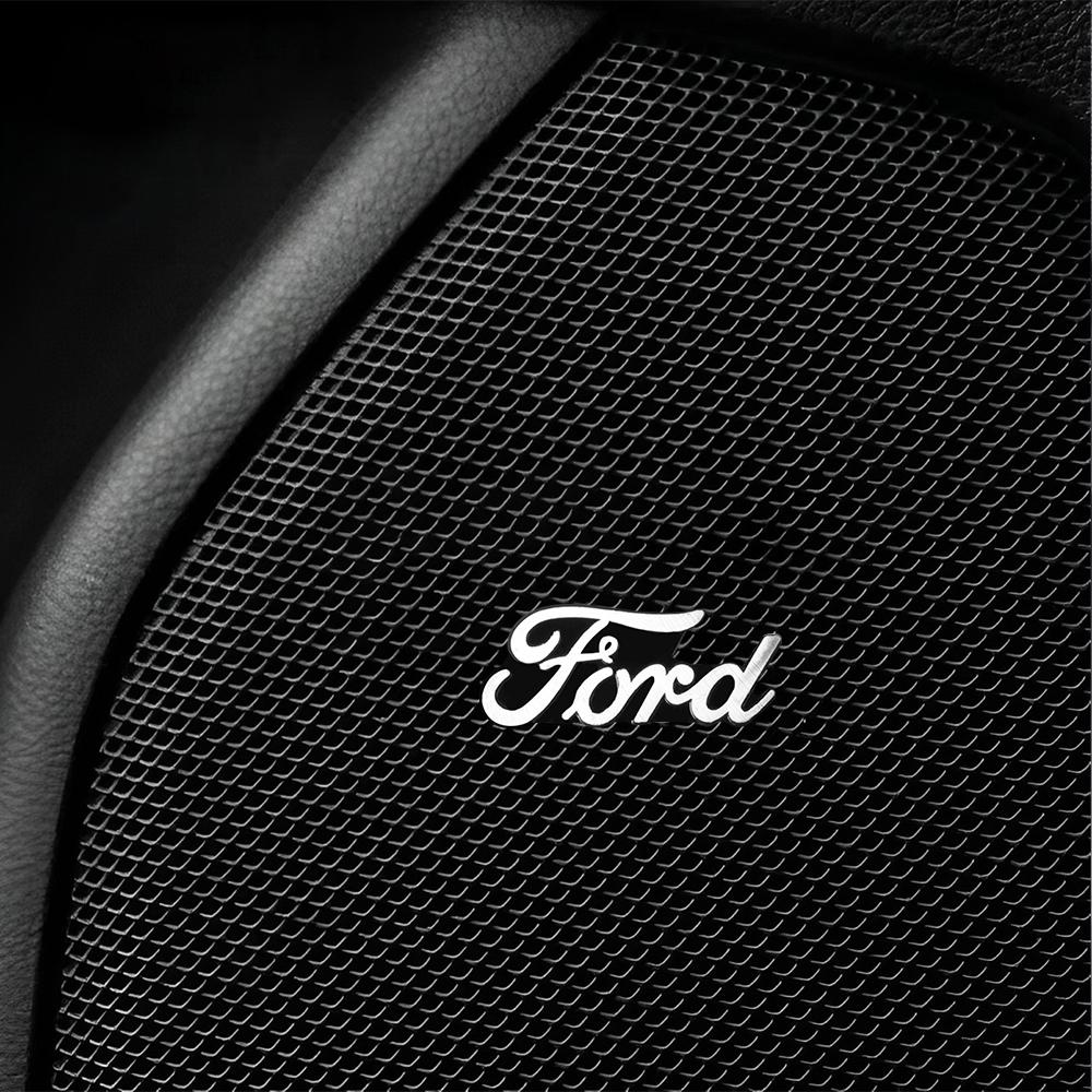 2/4pcs For Ford Focus MK2 Mk4 Mustang Fiesta MK7 ST Aluminum Car Audio Stereo Speaker Sticker Badge Decoration Auto Accessories GX2