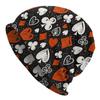Playing Cards Symbols Skullies Beanies Cap Poker Red Black Warm Bonnet Cap Knit Hat Headwear Slouchy Scarf Skullies Beanies