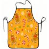 1pc Gingerbread Candy Cane Snowflake Christmas Print Apron, Durable And Easy To Clean, Adjustable Waistband, Polyester Material, for Kitchen Cooking, 