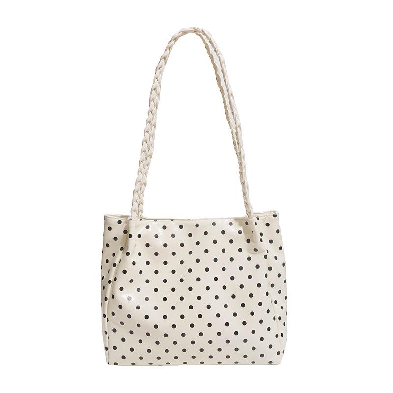 2026 Korean-Style Luxury Polka Dot Tote: Lightweight, Simple Fashion, Women's Single Shoulder Bag, Large Capacity