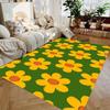 Vintage Art Gänseblümchen Druck Teppich Bunte Blumen Anti-Rutsch Großer Boden Teppich Innenbereich Heimdekoration Matte Teppiche für Wohnzimmer