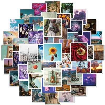 50 Summer Fresh INS Landscape Pictures Graffiti Creative Stickers DIY Suitcase Car Decoration Stickers