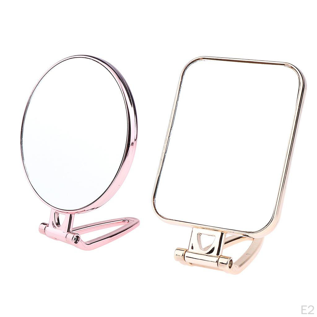 Countertop Makeup Vanity Mirror Adjustable Angle for Bathroom Cosmetic Shaving Use - Gold