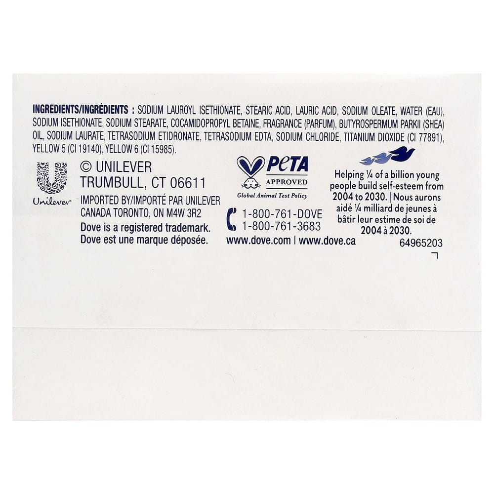 Dove Beauty Bar Soap with Shea Butter & Vanilla, 2-Pack (106g/3.75oz each)