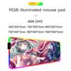 Hina Touhou Mouse Pad RGB Gaming Mousepad Big LED Pad PC Desk Mat Luminous Mouse Pad Large Keyboard Mats Table Rug With Backlit