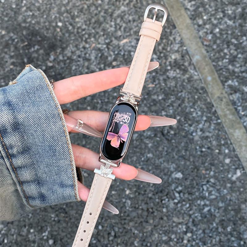 Luksusowy skórzany pasek do paska Xiaomi Mi Band 9 Wymiana paska wielokolorowego do paska Xiaomi Mi Band 8 Bransoleta Correa