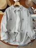 Women's Artistic Cartoon Embroidery Cotton Gauze Long Sleeve Shirt - Fresh & Soft Skin-Friendly Top