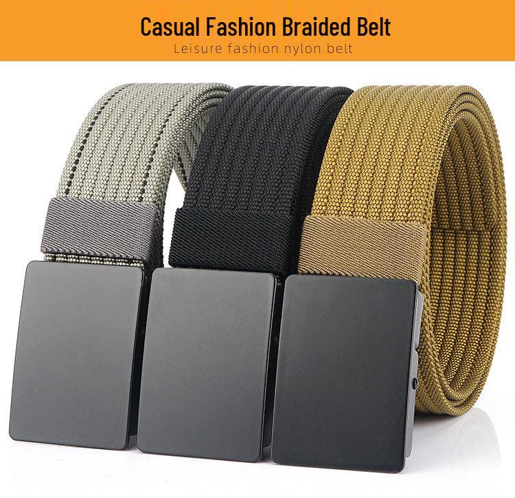 Men's Versatile Canvas Belt - Quick-Drying, Breathable Nylon, Ideal for Casual and Jeans Styles