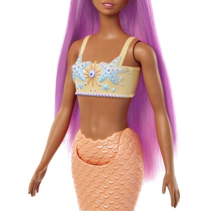 Barbie - poupées sirènes avec cheveux et nageoires colorés et serre-tête hrr05