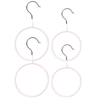 4Pcs Metal Round Scarf Hanger Ring Organizer for Closet Scarf Shawl Tie Belt Storage Space Saving Smooth Surface Non Scratch