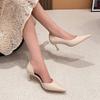 701-2 Französische Mode spitze High-Heel Einzelne Schuhe Damen neue einfache Seite leer flacher Mund Stiletto Einzelne Schuhe Pendler Damen Schuhe