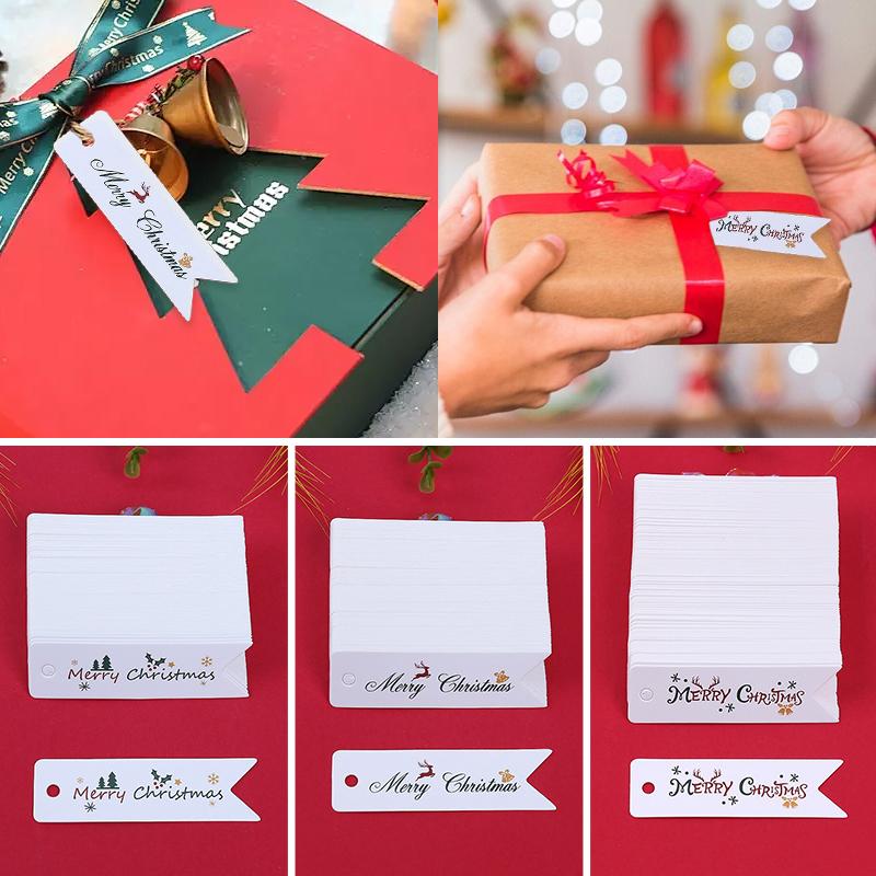 100PCS/Set Gift Tags Store Gifts Christmas Decorations Easy To Use Label Exquisite Christmas