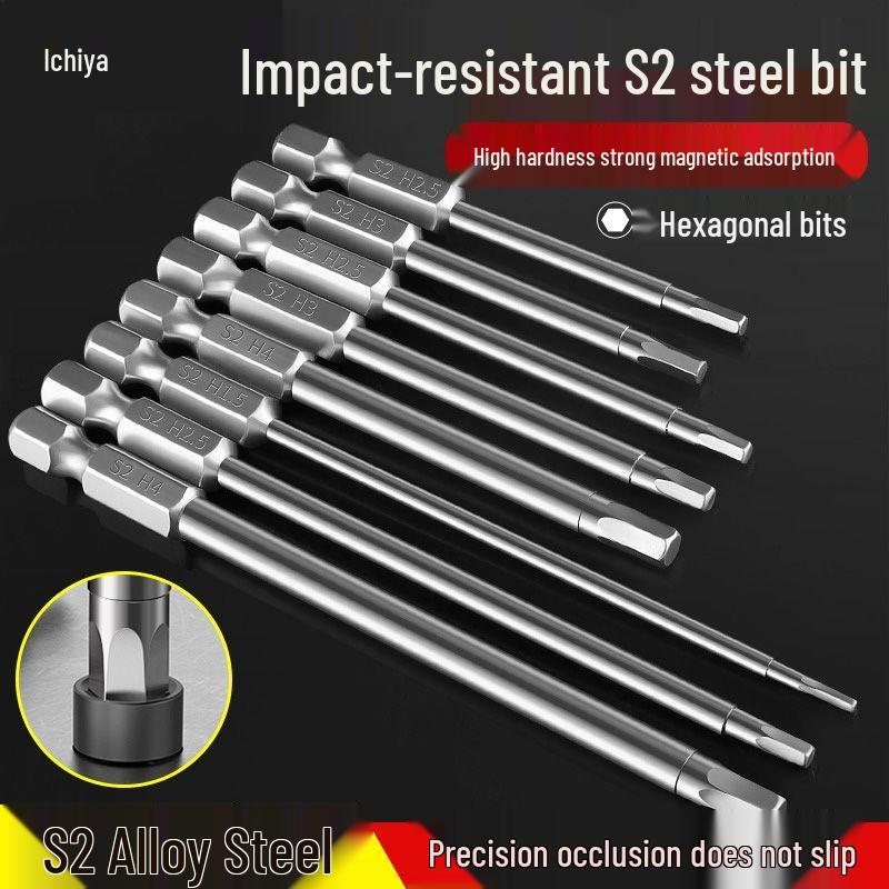 Sechskant S2 Magnetischer Pneumatischer Elektrischer Schraubendreher Bit-Satz mit Verlängerten Bits
