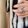Adjustable Finger Ring Geometric Silver Plated Open Ring Irregular Ring  For Party Birthday Gift