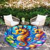 1pc Soft, Absorbent & Non Slip Cute seahorse Round Rug Soft Circle Rug for Living Room & Bedroom Decor, Chair Mats, and Unforgettable Home G